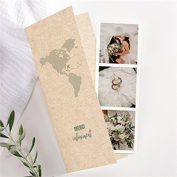 Remerciement mariage billet d'avion photomaton