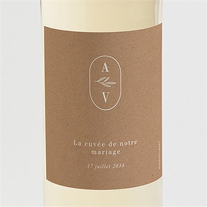 Etiquette de bouteille mariage capsule champetre