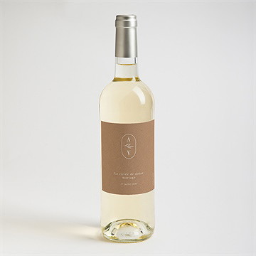 Etiquette de bouteille mariage capsule champetre - Mise en situation