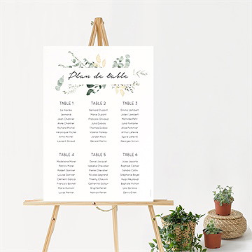 Plan de table mariage pastel - Mise en situation