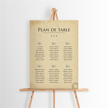 Plan de table mariage notre télégramme cocotte