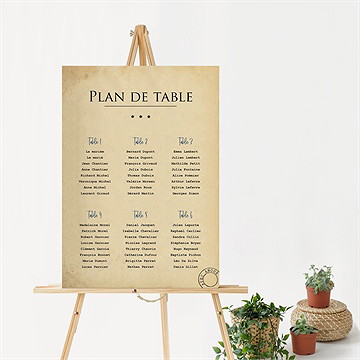 Plan de table mariage notre télégramme - Mise en situation