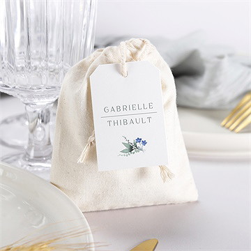 Pochon mariage  poésie d'aquarelle initiales - Mise en situation