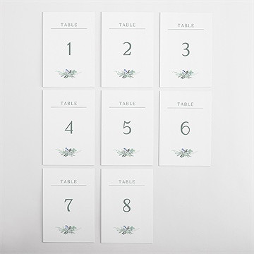 Numéro de table mariage poésie d'aquarelle initiales - Vue d'ensemble