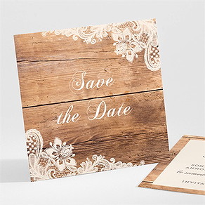 Save the Date mariage boisé