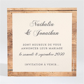 Save the Date mariage boisé - Dos de la carte