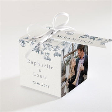 Boîte de dragées mariage tropiques dorure