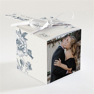 Boîte de dragées mariage tropiques - Dos de la boîte