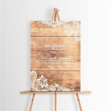 Panneau bienvenue boisé