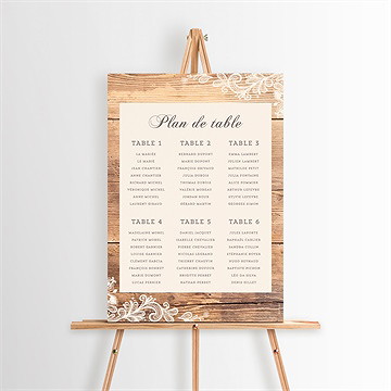 Plan de table mariage boisé