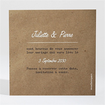 Save the Date mariage nos empreintes - Dos de la carte