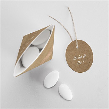 Boîte de dragées mariage nos empreintes étui - Intérieur de la boîte