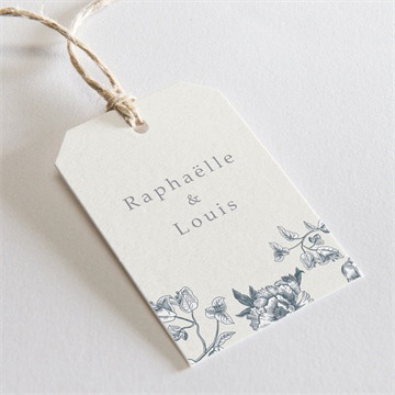 Etiquette mariage tropiques dorure