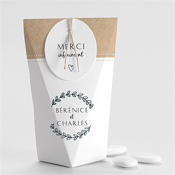 Boîte de dragées mariage avec programme étui