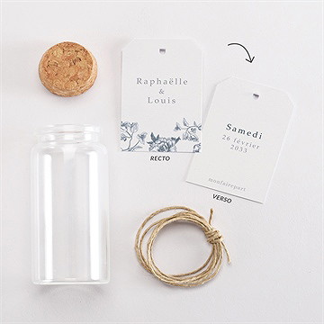 Mignonette mariage tropiques étiquette - Vue d'ensemble