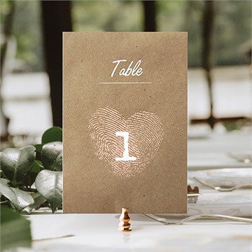 Numéro de table mariage nos empreintes - Mise en situation