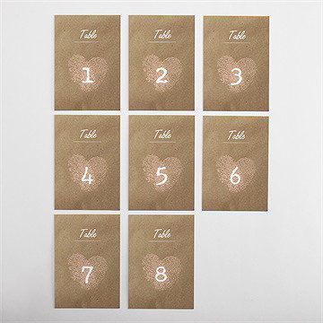 Numéro de table mariage nos empreintes - Vue d'ensemble