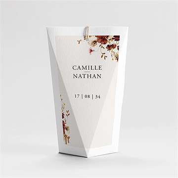 Boîte de dragées mariage en automne étui - Dos de la boîte