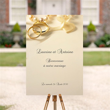 Panneau bienvenue alliances fond crème - Mise en situation
