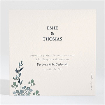 Carton d'invitation mariage bel eclat - Dos du carton