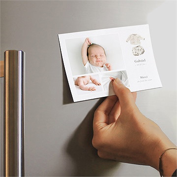 Remerciement naissance bébé garçon - Mise en situation