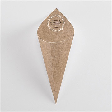 Cornet confettis mariage kraft en folie