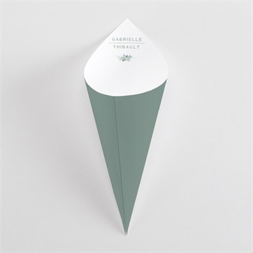 Cornet confettis mariage poésie d'aquarelle étiquette