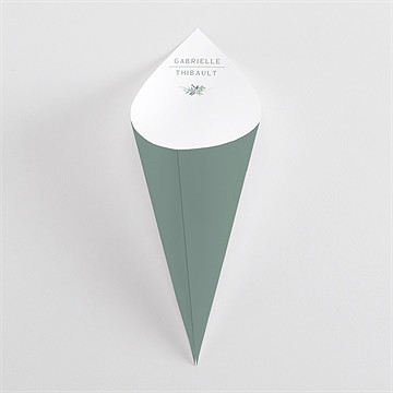 Cornet confettis mariage poésie d'aquarelle initiales