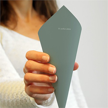 Cornet confettis mariage poésie d'aquarelle initiales - Dos du cornet