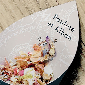 Cornet confettis mariage notre passeport - Mise en situation