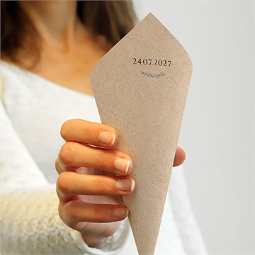 Cornet confettis mariage avec programme - Dos du cornet