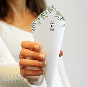 Cornet confettis mariage nature chic - Dos du cornet