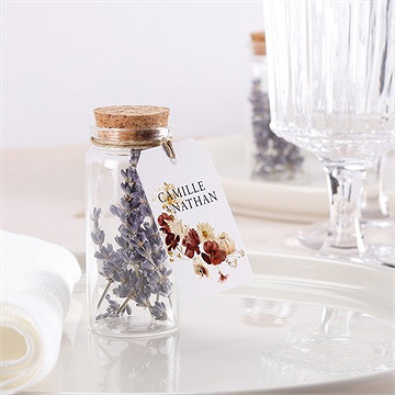 Mignonette mariage en automne étiquette - Mise en situation