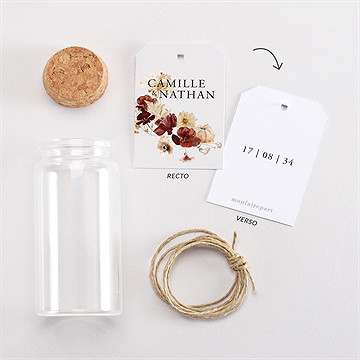 Mignonette mariage en automne étiquette - Vue d'ensemble