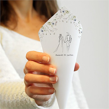 Cornet confettis mariage complicité - Dos du cornet