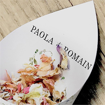 Cornet confettis mariage complicité - Mise en situation