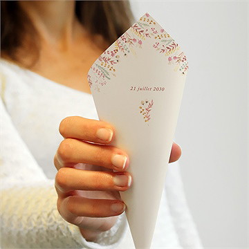 Cornet confettis mariage élégance champêtre - Dos du cornet