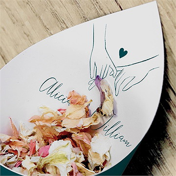 Cornet confettis mariage notre union - Mise en situation