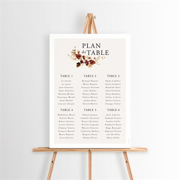 Plan de table mariage en automne