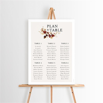 Plan de table mariage en automne