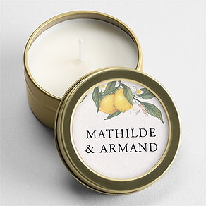 Bougie mariage citron or