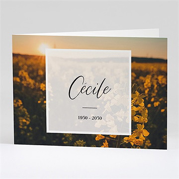 Remerciement décès eternel plié