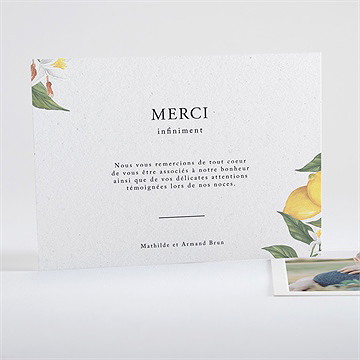 Remerciement mariage citron