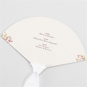 Eventail mariage élégance champêtre - Dos de l'eventail