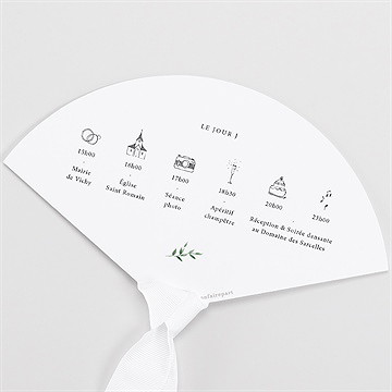 Eventail mariage l'ombre de l'olivier programme - Dos de l'eventail