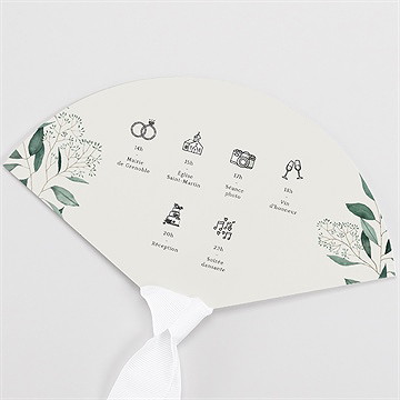 Eventail mariage intimité programme - Dos de l'eventail