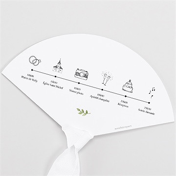 Eventail mariage nature chic programme - Dos de l'eventail