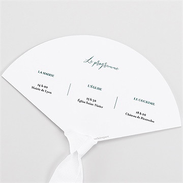 Eventail mariage notre union programme - Dos de l'eventail