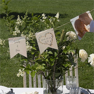 Guirlande mariage dans le sable - Mise en situation