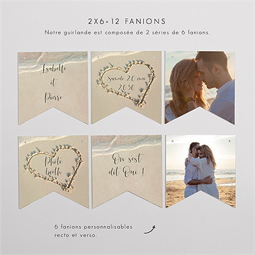 Guirlande mariage dans le sable - Vue d'ensemble